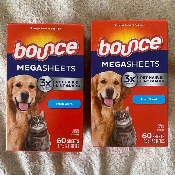 🧺🐶 Bounce Pet Hair and Lint Guard Mega Dryer Sheets in Fresh Scent 🧼🫧 - Picture 1 of 4